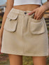 'Mariah' Elastic Waist Denim Skirt With Pockets - Celes Fashion